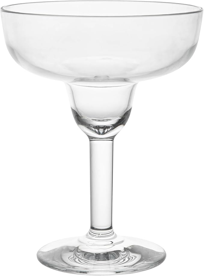 Bev Tek 15 Ounce Margarita Glasses, 6 Heavy-Duty Cocktail Glasses - Dishwashable, Shatterproof, Clear Polycarbonate Beverage Glasses, For All Kinds Of Beverages