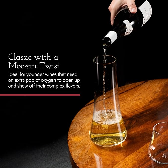 Gabriel-Glas DrinkArt Bottle - Crystal Wine Decanter - Premium, Modern Carafe and Serving Pitcher for Wine, Juice, and More - Dishwasher Safe, Lead-Free, 1.2L Capacity