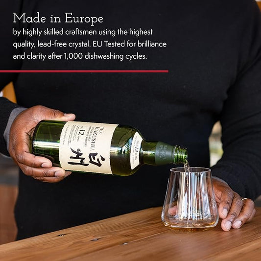 Gabriel-Glas Stemless Crystal Wine Glasses, Set of 6 - Premium, Universal Drinking Glass for Wine, Beer, Whiskey, and Cocktails - Dishwasher Safe, Lead-Free, 470 ml